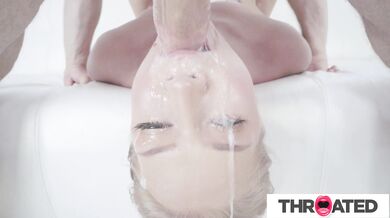Hot Blonde Harley King Gets Her Face Covered In Spit While Throating