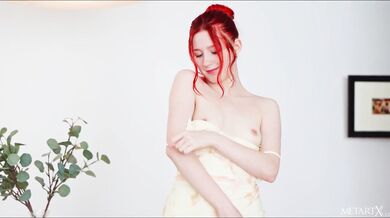 Solo redhead masturbation