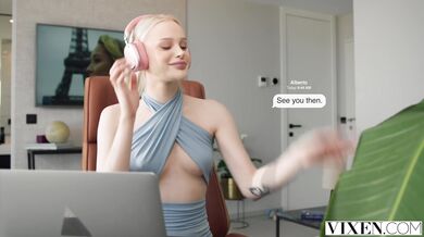Blue-Eyed Blonde Babe Avrora Meey Has Her Sights On Coworkers Thick Cock