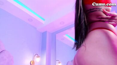 Long Hair Beauty Spreads Wide And Rubs Her Pink Pussy