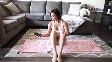 Yoga Stretch In Pantyhose