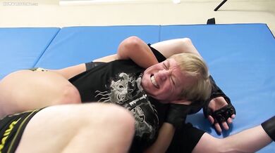Strong girl wrestles strong dude