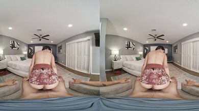 Hot busty riding in VR