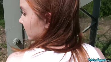 Cute Redhead Gets Fucked Hard Outdoor