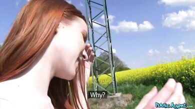 Cute Redhead Gets Fucked Hard Outdoor