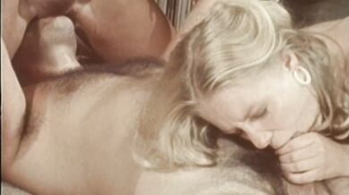 Two Blonde Women Share Hard Dick In Vintage Porn