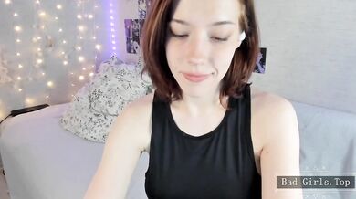 Petite teen with very cute natural big tits