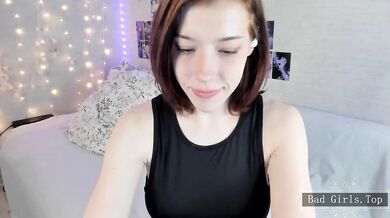 Petite teen with very cute natural big tits