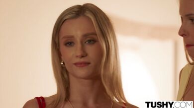 Blonde Lily Blossom Gets Both Holes Filled In Passionate Double Penetration
