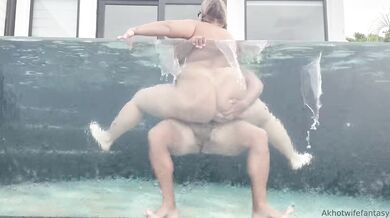 Outdoor Pool BBW Hotwife Fucking