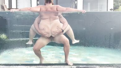 Outdoor Pool BBW Hotwife Fucking