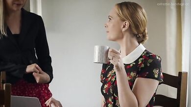 Girlfriend puts her friend in bondage and teases her