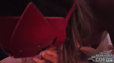 Hot POV Blowjob In Red Mask On Valentine's Day