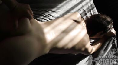 Hot Brunette Gives Blowjob, Gets Fucked And Takes Cum In Mouth