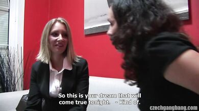 Czech Gangbang With Shy Blonde