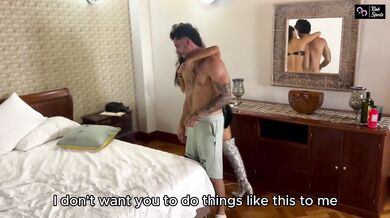 Girlfriend challenges boyfriend to wrestling match