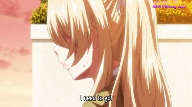 Innocent anime lady lets her lover in for the first time