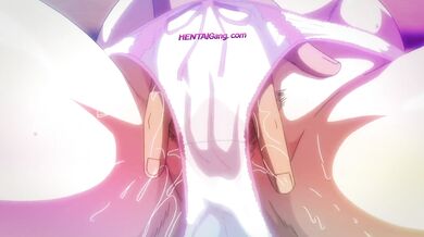 Innocent anime lady lets her lover in for the first time