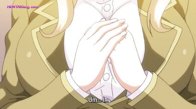 Innocent anime lady lets her lover in for the first time