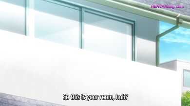 Innocent anime lady lets her lover in for the first time