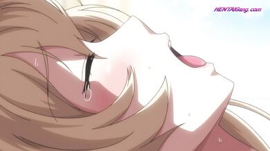 Innocent anime lady lets her lover in for the first time
