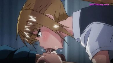 Blushing blonde step sinks down and bounces hard on thick cock