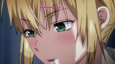 Blushing blonde step sinks down and bounces hard on thick cock