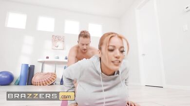 Yoga Session Turns To A Wild Fuck Session Ending With A Creamy Load On Amber Alena's Face