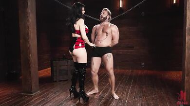 Busty Mistress has a big boy for her enjoyment