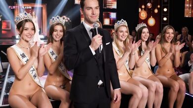 Beauty Contest Turns Into A Blowjob And Cum Eating Competition