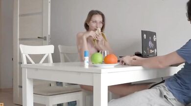 Russian Couple In Threesome