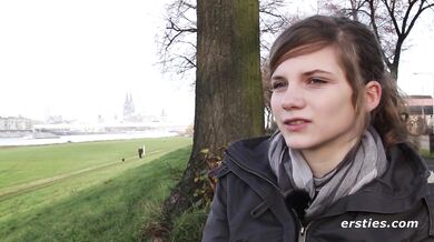 Super Cute German Girl Anna Tries Something New