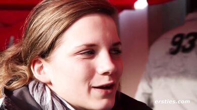 Super Cute German Girl Anna Tries Something New