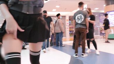 Flash my pussy in a busy shopping mall
