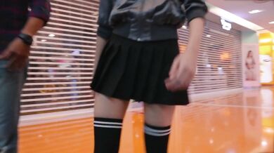 Flash my pussy in a busy shopping mall