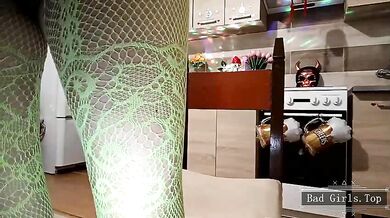 Skinny super hairy babe masturbating and squirting