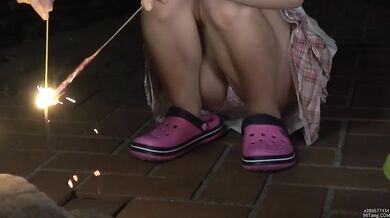 Stepdaughter Lara Kudo with tan lines is a real winner