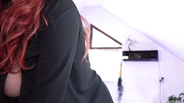 Busty Redhead Teases In Her Sexy Lingerie