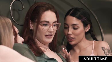 MILF Siri Dahl Comforts Stepdaughter Scarlet Skies And Her Besties With A Hot Foursome!
