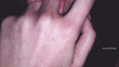 Finger deepthroating makes me drool like hell