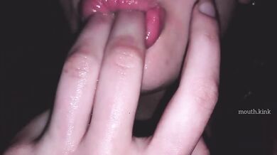 Finger deepthroating makes me drool like hell