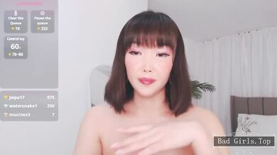 Pretty Asian teen teasing show