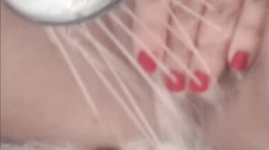 Busty BBW Blonde Inesse Takes A Shower And Cums