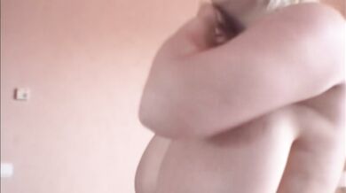 Busty BBW Blonde Inesse Takes A Shower And Cums