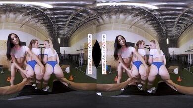 Gorgeous Babes Aiden Ashley, Jazmin Luv And Lily Larimar Team Up To Treat Their Personal Trainer With Their Wet Pussies