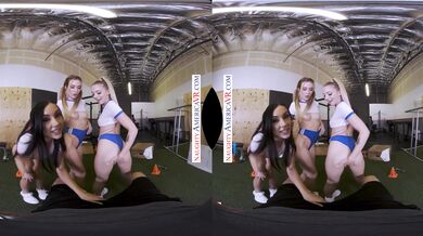 Gorgeous Babes Aiden Ashley, Jazmin Luv And Lily Larimar Team Up To Treat Their Personal Trainer With Their Wet Pussies