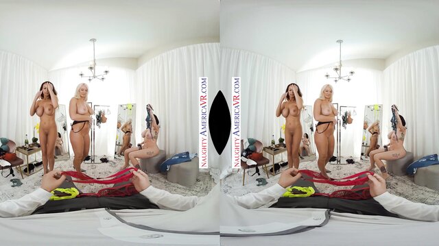 Du dachtest, du wärst außerhalb der Umkleidekabine sicher versteckt, doch Joslyn James, London River und McKenzie Lee zerren dich heraus und erteilen dir eine Lektion