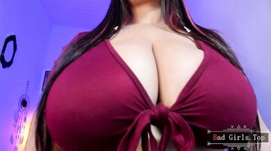 Webcam Closeup Tease Showing Off Huge Natural Boobs
