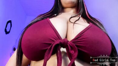 Webcam Closeup Tease Showing Off Huge Natural Boobs