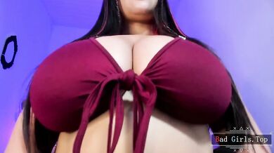 Webcam Closeup Tease Showing Off Huge Natural Boobs